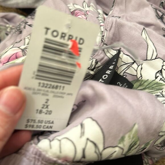 Torrid Challis Culotte Spaghetti Strap Floral Self Tie Sash Jumpsuit NWT | 2 - Picture 8 of 8